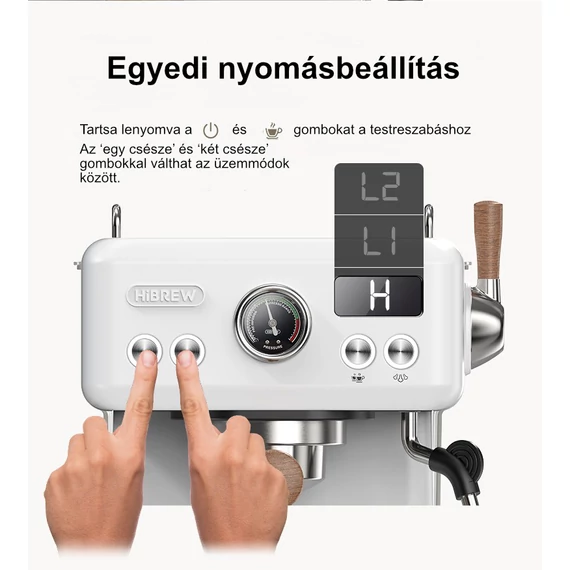 HiBREW H10 Plus 58mm, kijelzős, karos kávéfőző (prémium változat) 