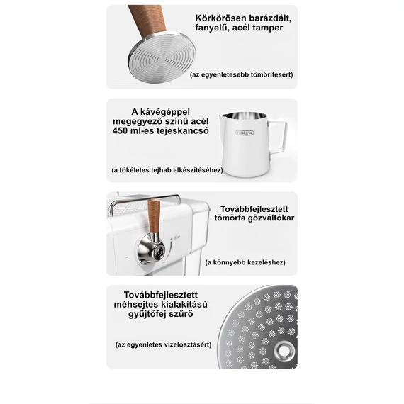 HiBREW H10 Plus 58mm, kijelzős, karos kávéfőző (prémium változat) 