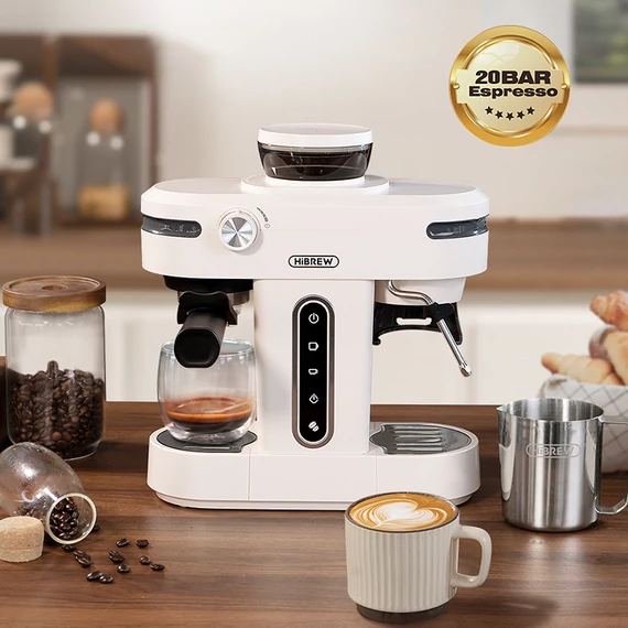 HiBREW H14 Barista Duo karos, mini kávéfőző beépített darálóval 