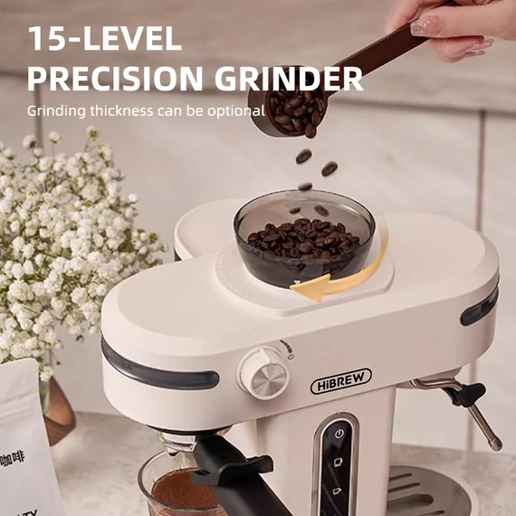 HiBREW H14 Barista Duo karos, mini kávéfőző beépített darálóval 
