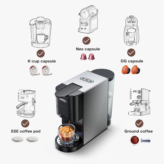 HiBREW H3A 5in1 multikapszulás fémházas kávéfőző 