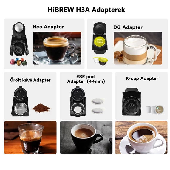 HiBREW H3A 5in1 multikapszulás fémházas kávéfőző 